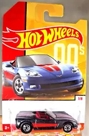 2018 Hot Wheels Target 00s-Throwback Series 7/8 CORVETTE C6 Drk Gray w/BW Spokes