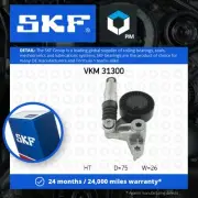 Aux Belt Tensioner fits AUDI A4 B7, B8 2.7D 05 to 10 Drive V-Ribbed SKF Quality