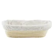 Banneton Brotform Dough Rattan Bread Proofing Basket With Cloth Cover 28X14x8cm Other Baking Accessories