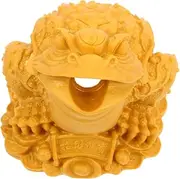 Tea Pet Fortune Frog Chinese Toad Ornament Lucky Money Toad Frog Pond Statue Pond Fountain Spout Flower Pot Decoration Home Garden Small