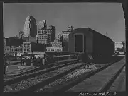 Photo:Oklahoma City, Oklahoma. Pullman car and city skyline