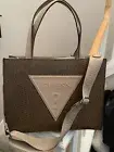 Guess PANYA Large Tote Bag COCOA Color Canvas Logo Authentic with Tags BRAND NEW