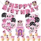 Minnie Mouse Disney Party Balloons Banner Cake Topper Girls Birthday Decorations