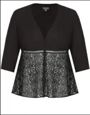 Autograph Peplum lace TRIM BLACK JACKET/TOP PLUS SIZE 26