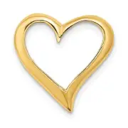 Large Floating Heart Slide In Real 14k Yellow Gold