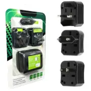 2pc Universal Travel AC Plug EU AU UK to US USA Canada DC Adapter Converter