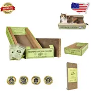 Heavy Duty Reversible Cat Lounger & Scratcher with Refill - Eco-Friendly Design