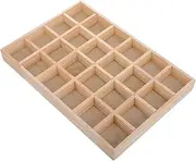 Yardenfun Wooden Jewelry Organizer 24 Grids Storage Tray for Jewelry Bracelets Accessories Display Case