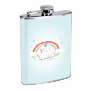 Unicorn Love Em2 Flask 8oz Stainless Steel Hip Drinking Whiskey