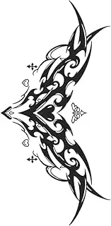 Temporary Tattoo,Flame Pattern HC-HC-579,Flame Tattoos,Resilience,Water-Resistant,Real Tattoo Look,Lasts 1-2 Weeks,18 x 11 cm