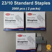 2x1000 pcs, 23/10, Standard Heavy Duty Staples, Refill School Home Office staple