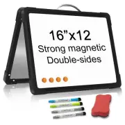 Small Dry Erase White Board Double-Sided Magnetic Portable White Board Deskto...