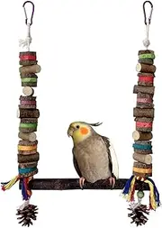 Parrot Swing | Hangable Cockatiel Cage Perches - Decorative Hangable Bird Cage Chewing Swing for Parrot Parakeet Cockatiel