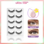 UKISS 假睫毛美容工具眼部化妝 3D 假睫毛貂皮纖維自然交叉長假睫毛延伸假睫毛 5 對 10MM 12MM 13MM