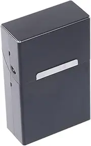 Beavorty Large Capacity Magnetic Aluminum Cigarette Box Holder Automatic Clamshell Case Black Cigarette Protective Cover