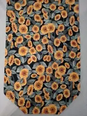 SUN FLOWERS REVERSIBLE TABLE RUNNER 11X24" with a Black back ~ makes Great Gift