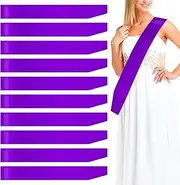 10Pcs Sash Sashes Satin Blank Ribbon Birthday Plain Party Pageants Diy Pageant Bachelorette Party, Prom Graduation Decorate (Purple)