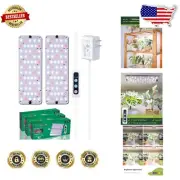 3-Pack Full Spectrum LED Grow Lights with 6/12/16H Timer, Dimmable & Linkable