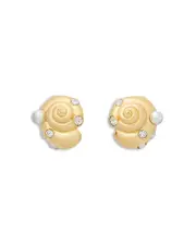 kate spade new york Beachside Imitation Pearl & Cubic Zirconia Shell Stud Earrings