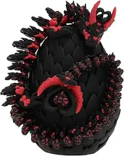 FwQoFvk Little Articulated Dragons Set, Exquisite Printed Mysterious Toys Kit, Multipurpose 3D Dragon in Egg for Office Decoration(Black)