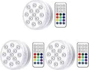 Submersible LED Lights with Remote: 3PCS Waterproof Magnetic Pool Lighting for Inground Pool- Battery Operated LED Puck Light