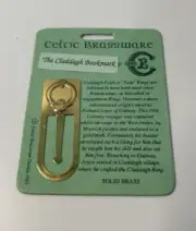 Celtic Brassware Dublin 1985 Solid Brass The Claddagh Bookmark Fede Rings VTG