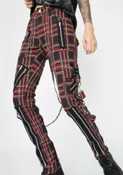 [Tripp NYC] Lit Plaid Bondage Pants