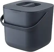 7L Kitchen Compost Bin Plastic Rubbish Waste Bin Countertop Dustbin Trash Can with Detachable Inner Bucket Dark Grey