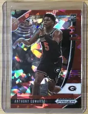 ANTHONY EDWARDS RC 2020-21 PRIZM DRAFT PICKS RED CRACKED ICE REFRACTOR ROOKIE