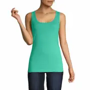 St. John's Bay Women's Scoop Neck Tank Top Size Large Mint Leaf 100% Cotton