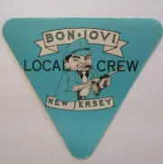Bon Jovi Backstage Pass Gangster With Gun Original 1989 Rock Concert Blue Crew