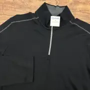 Robert Graham Brecken Mens L Black Quarter Zip Golf Pullover Sweater NWT*