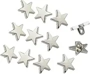 RECHERE 12PCS Pentagram Star Shape Shank Metal Buttons Craft for DIYS Sewings Embellishment(Silver,11mm)