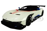 ASTON MARTIN VULCAN STRATUS WHITE W/RED & BLUE STRIPES 1/18 CAR BY AUTOART 70261