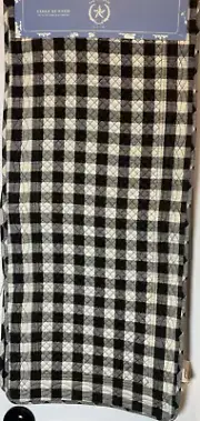 RACHEL ASHWELL THE PRAIRIE TABLE RUNNER (1) BLACK WHITE CHECK 14 X 72 NWT