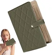 LeoLeoyy Case Organizer, Travel Jewelry Organizer Case, Jewelry Travel Case, Portable Jewelry Necklace Organiser, Earring Storage Box, Large Capacity Jewelry Pouch (Army Green)