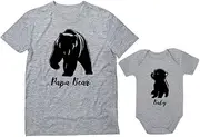 Tstars Papa & Baby Bear Dad and Son Daughter Matching Shirts Fathers Day New Dads Gift Father and Infant Shirt Set
