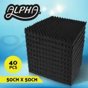 Alpha 40pcs Acoustic Foam Panels Studio Sound Absorption Eggshell 50x50CM