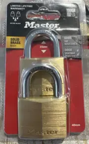 Master Lock 40mm Solid Brass Padlock 2 Pack 140TAU