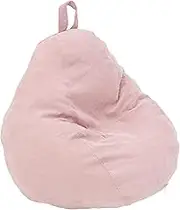 Bean Bag Chair Cover Soft Corduroy Bean Bag Cover Plush Toys Organizer Holder Comfortable Beanbag Chairs Cover with Handle Stuffed Animal Bean Bag Storage for Kids Adults Plush Toys (Pink)