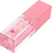 DECOMELODY Fruity Lip Oil Strawberry Flavored Moisturizing Lip Gloss Hydrating Liquid Lipstick for Women Glossy Mirror Finish for Daily Makeup and Charming Look