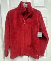 Eddie Bauer Women's Quest Plush Fleece 1/4 Zip Jacket Port size S Scarlet NWT
