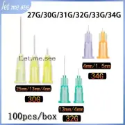 100x Painless small needle beauty ultrafine syringes Tip 27G/30G/31G/32G/33G/34G