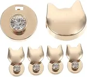 DIYEAH 5pcs Cat Shaped Bag Clasp Locks Decorative Turn Locks for Handbags Lightweight Accessories for Crossbody and Bags Shiny Finish