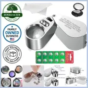 40X Jeweler's Loupe Metal Illuminated Magnifier Coin Jewelry Stamps Pocket