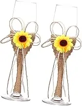 BESTYASH 1Pair Creative Sunflower Rope Wine Glasses Elegant Goblets for Weddings Parties and Housewarming Unique Glasses for Celebrations