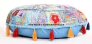 32" Indian Patchwork Round Floor Pillow Cushion Vintage Foot Stool Bean Bag Case