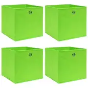 4 Piece Green Fabric Storage Boxes 12.6x12.6x12.6 Cube Organizers for Home Use