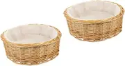 Bread Basket Portable Multi Functional Snack and Fruit Storage Container for Desktop Dressing Table Home Natural Pastoral Style with Liners