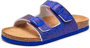[Torotto] Kids Sandals Boys Girls Slide Summer Non-slip Cork Sandals with Adjustable Straps for Indoor & Outdoor, Spider, 1 Little Kid
